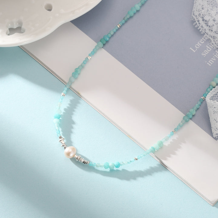 Summer Seed Bead Pearl Choker