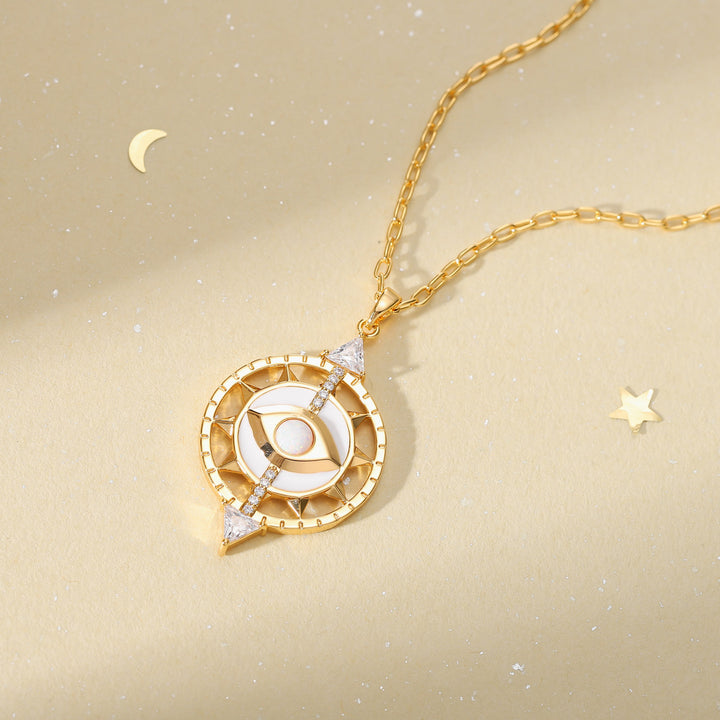 Cosmic Evil Eye Gold Chain Necklace