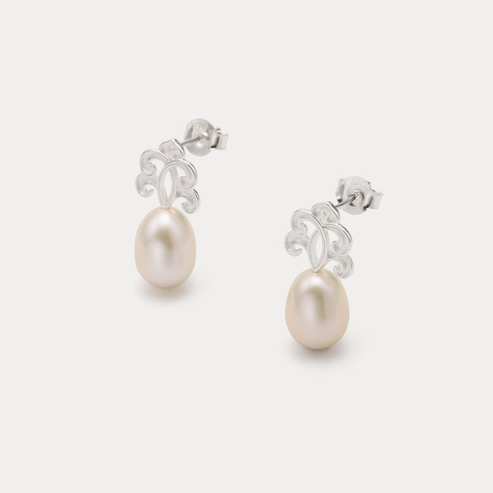Pendientes de perlas de plata