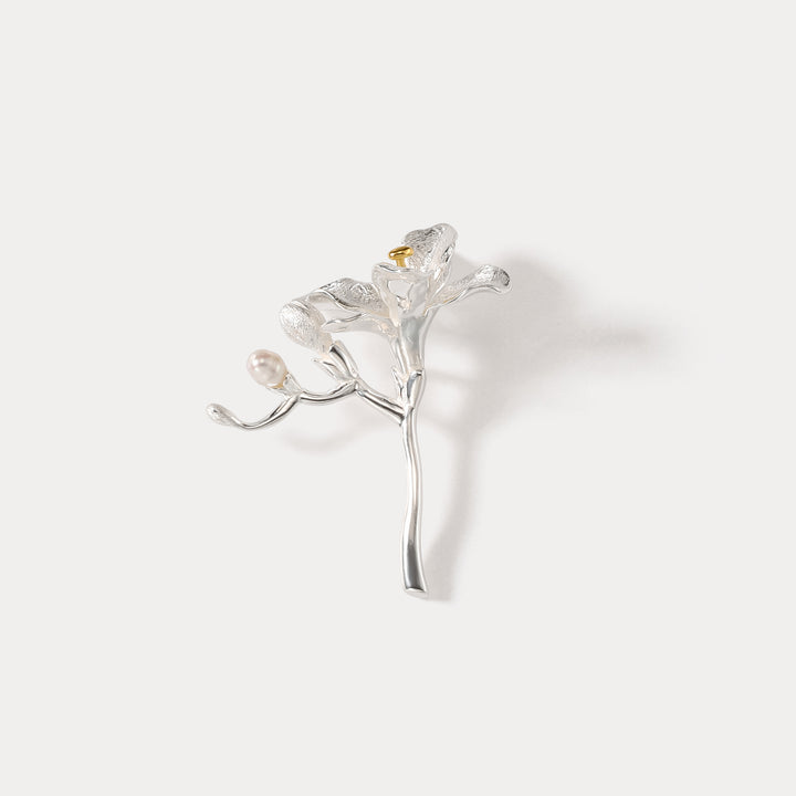 Selenichast Silver Freesia Brooch