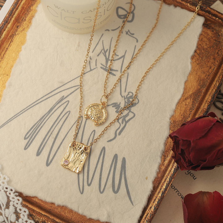 Vintage Glistening Layered Purple Gemstone Necklaces