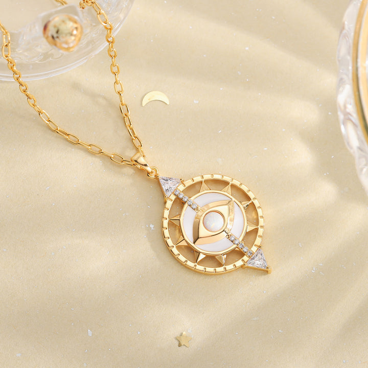Cosmic Evil Eye Pearl Necklace