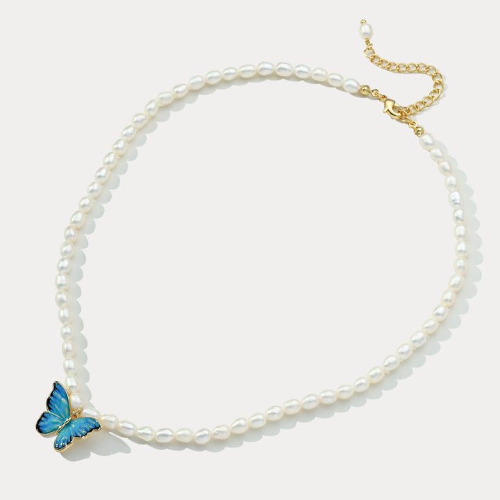 Butterfly Pearl Necklace