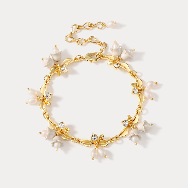 Selenichast Golden Lily of The Valley Bracelet