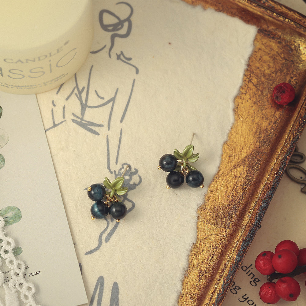 Black Currant Beads Earrings