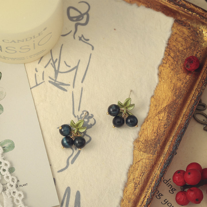 Black Currant Beads Earrings