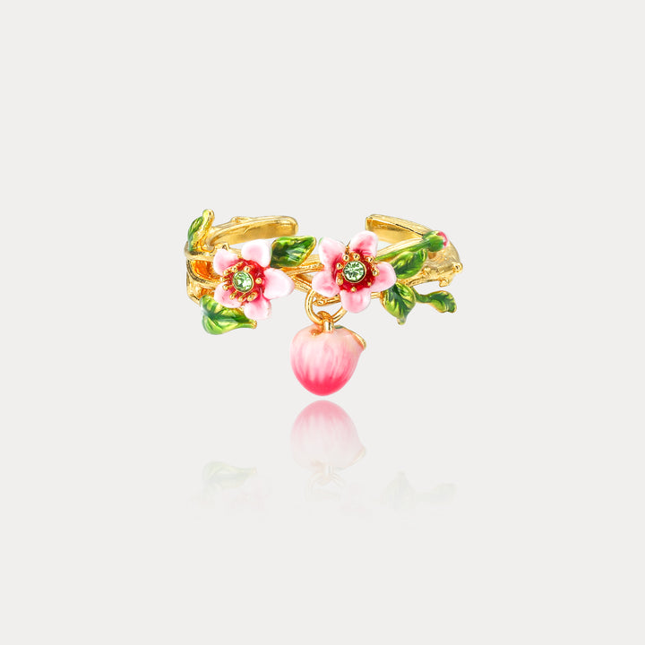 Selenichast Gold Peach Flower Ring