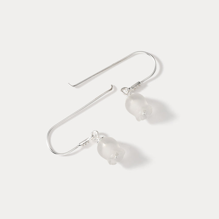 Silver May Bells Crystal Earrings