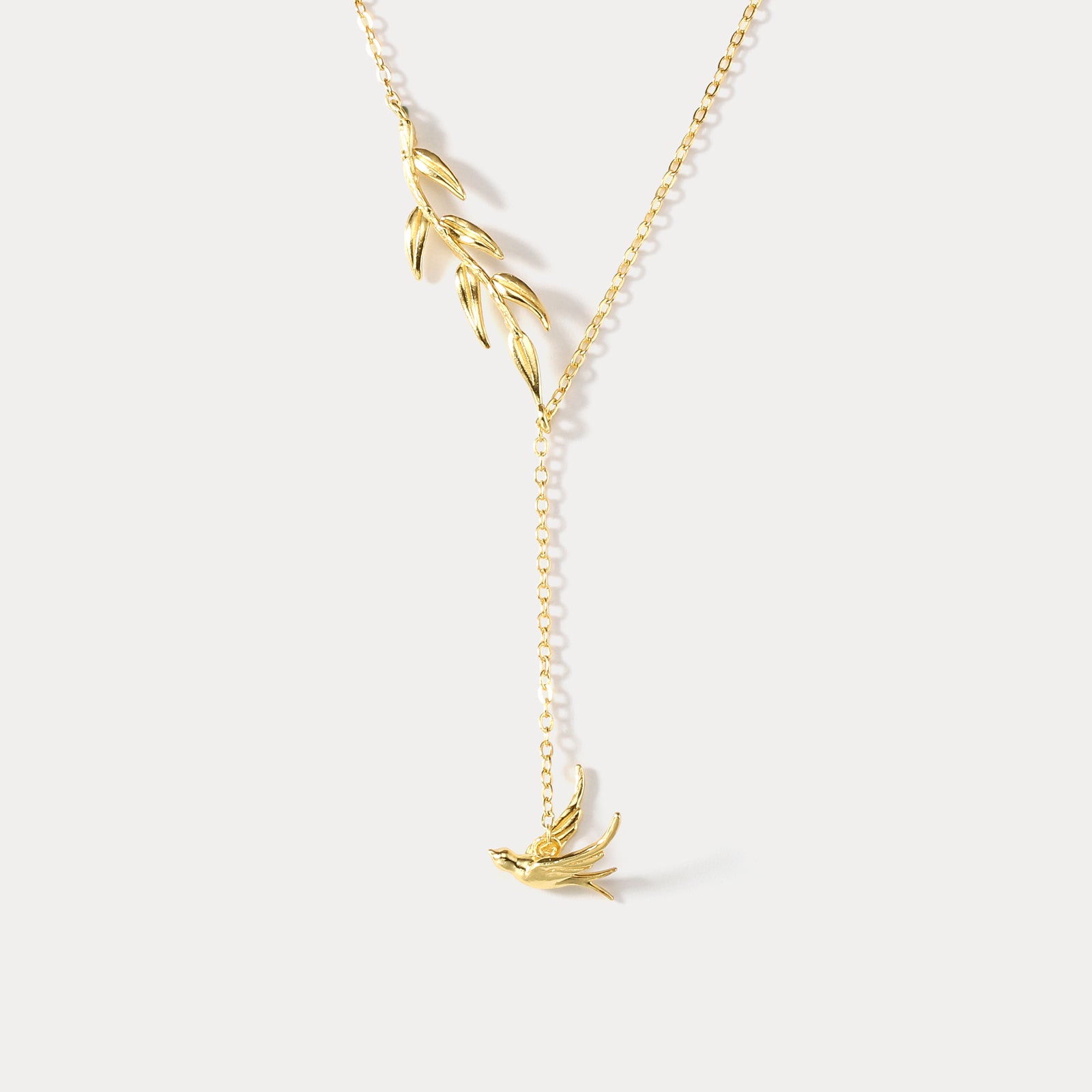 Selenichast Gold Swallow & Willow Necklace