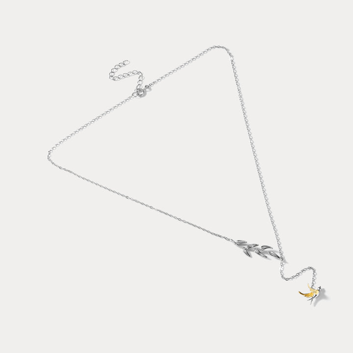 Silver Swallow & Willow Adjustable Necklace