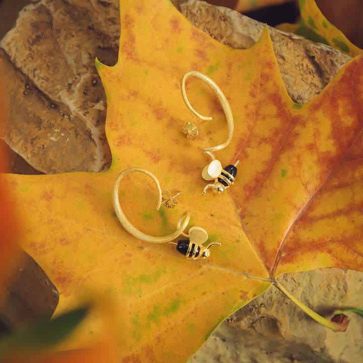 Bee Hoop Earrings
