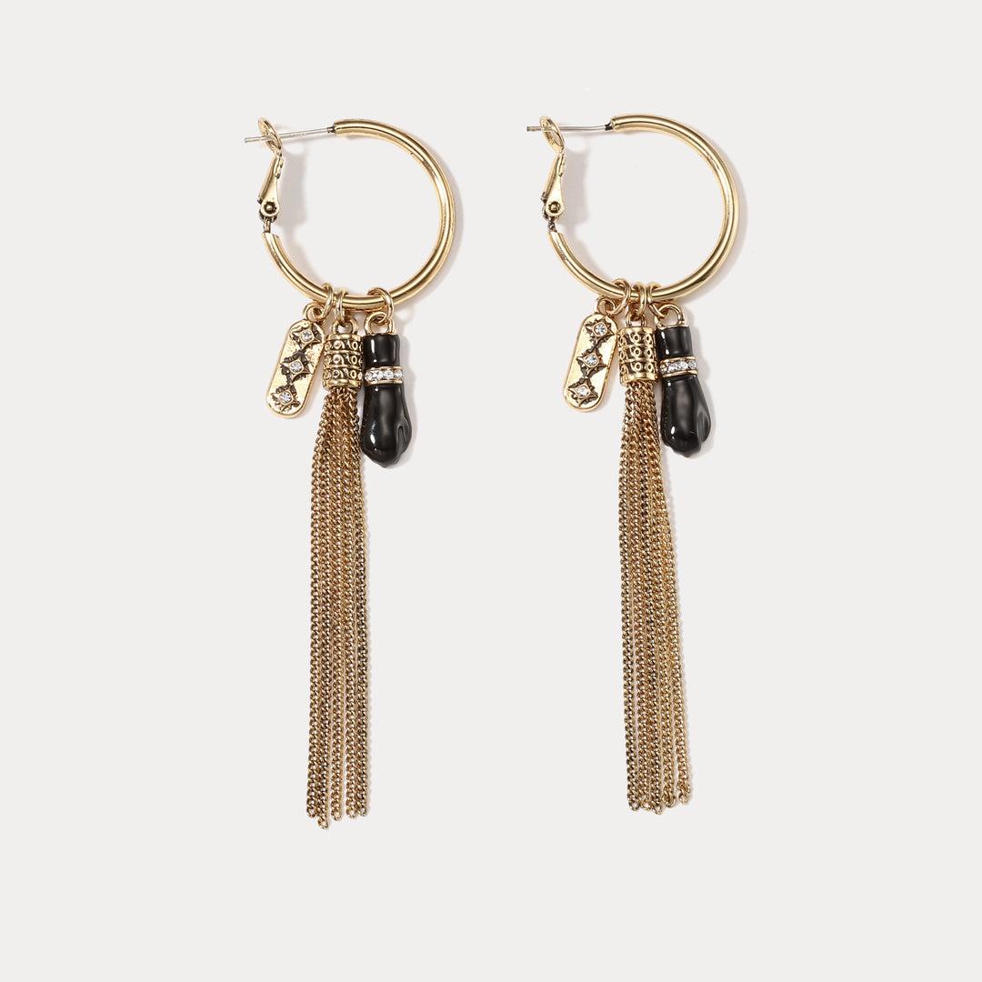 Selenichast Azabache Hand Hoop Earrings