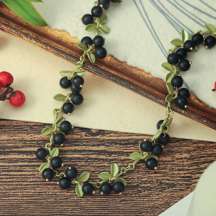 Black Currant 18k Gold Brass Necklace