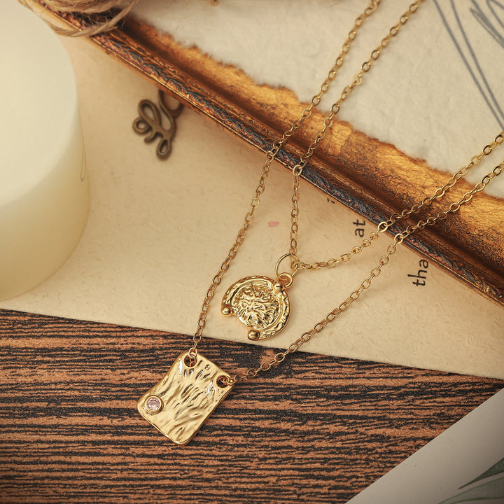 Vintage Glistening Layered Coin Chain Necklace