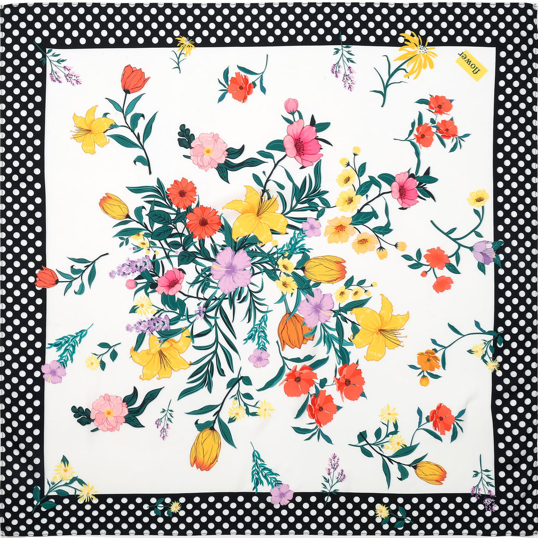 Selenichast Blooming Polka Dot Square Scarf