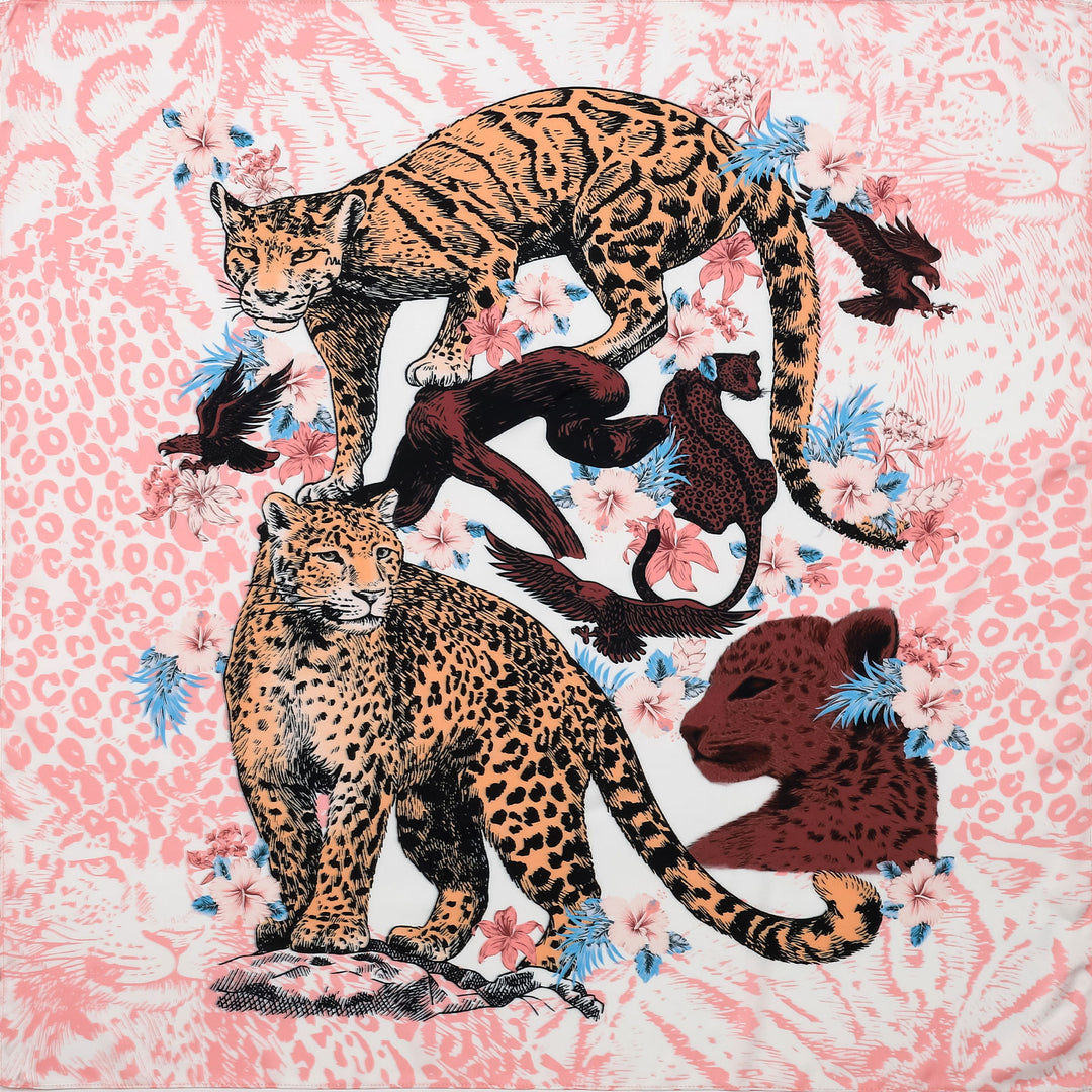 Selenichast Leopard Print Square Scarf