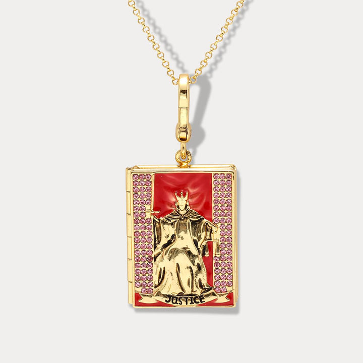 Justice Tarot Magic Locket Necklace