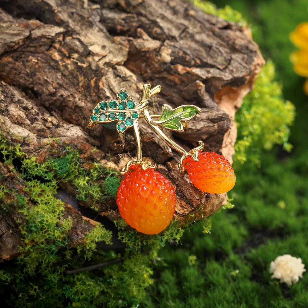 Raspberry Brooch for Woman