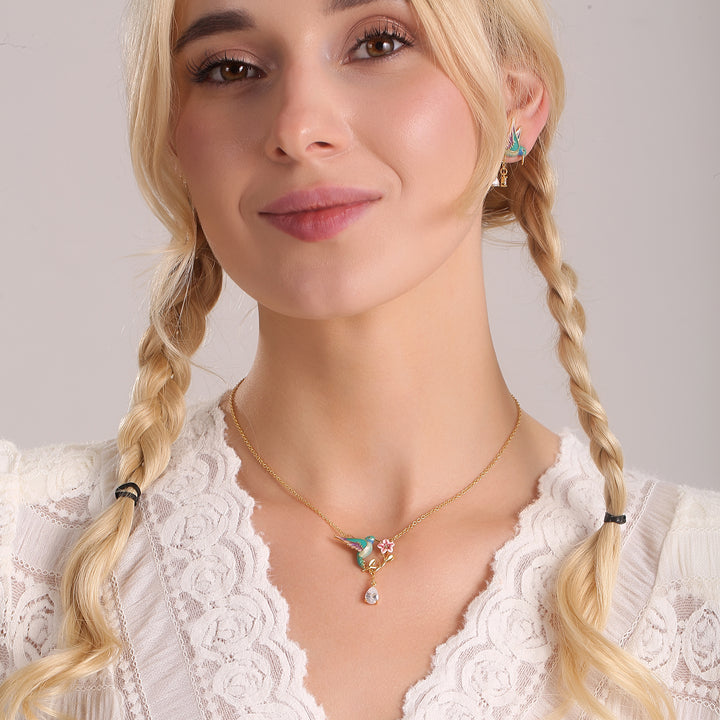 Hummingbird Flower Necklace