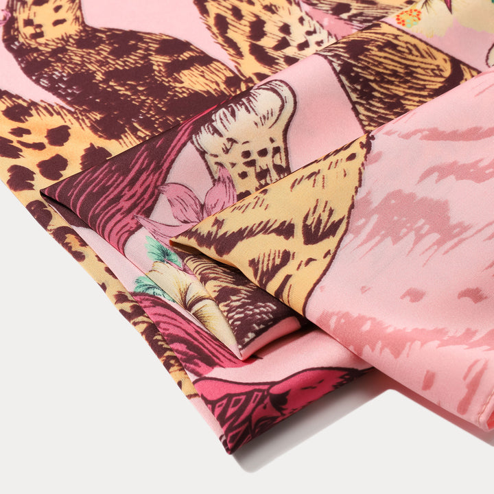 Leopard Print Square Handbag Scarf