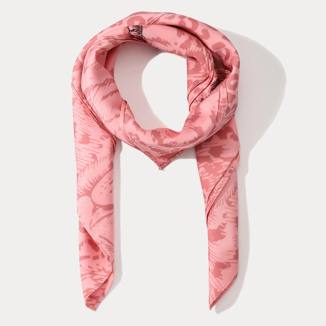 Leopard Print Square Silk Scarf