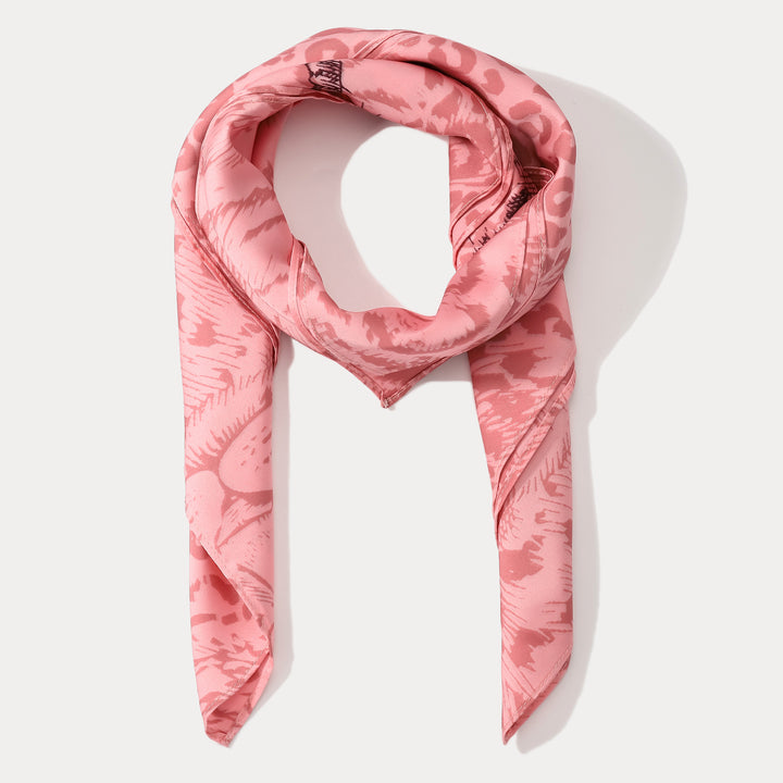 Leopard Print Square Silk Scarf