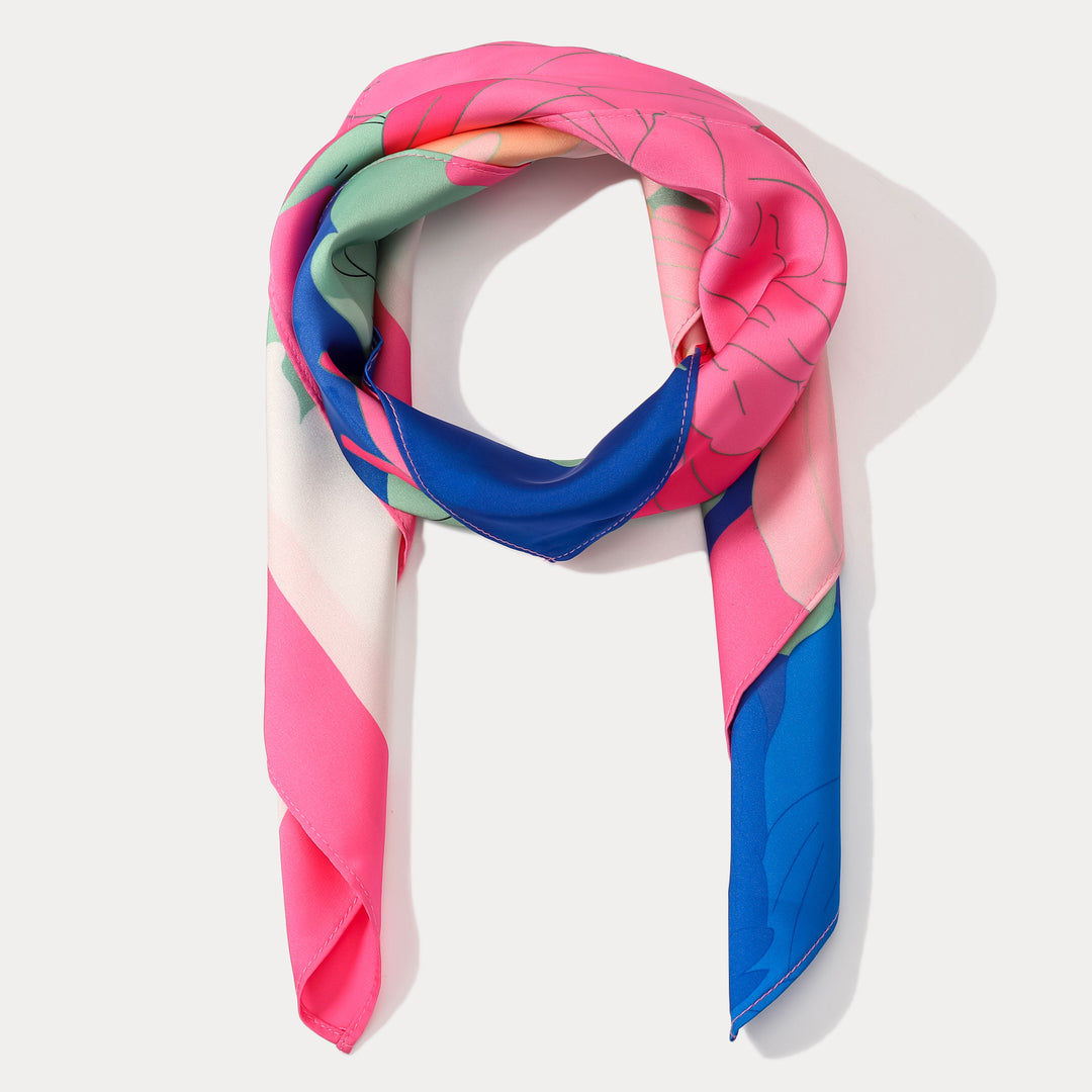 Blossom Flower Square Silk Scarf