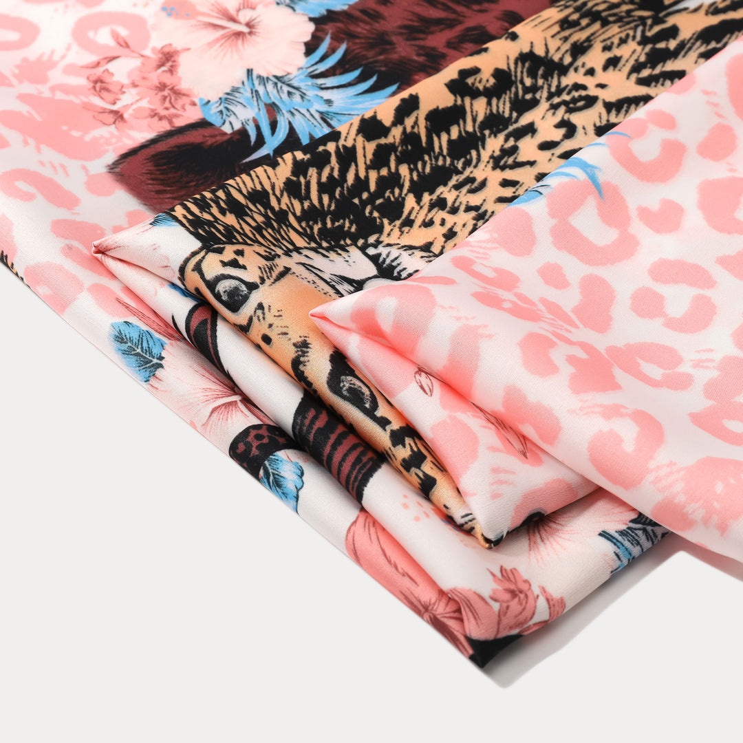 Leopard Print Square Handbag Scarf