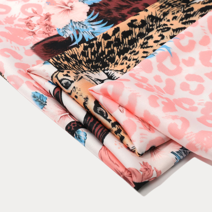 Leopard Print Square Handbag Scarf