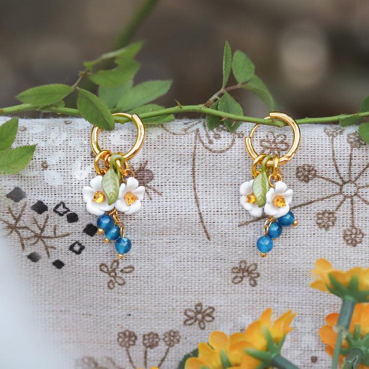 Selenichast Blueberry Flower Earrings