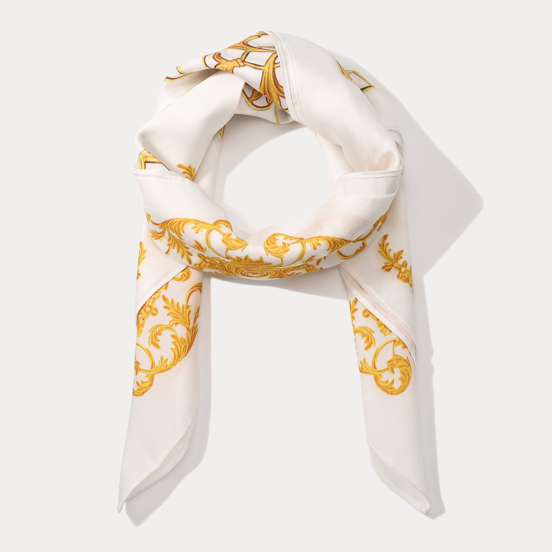 Vintage Baroque Square Silk Neck Scarf