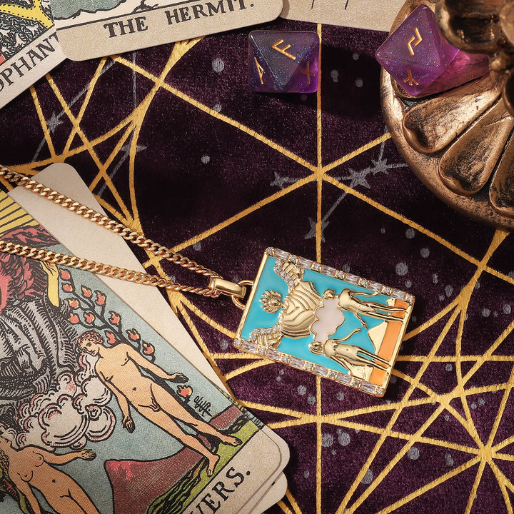 Lovers Tarot Card Necklace