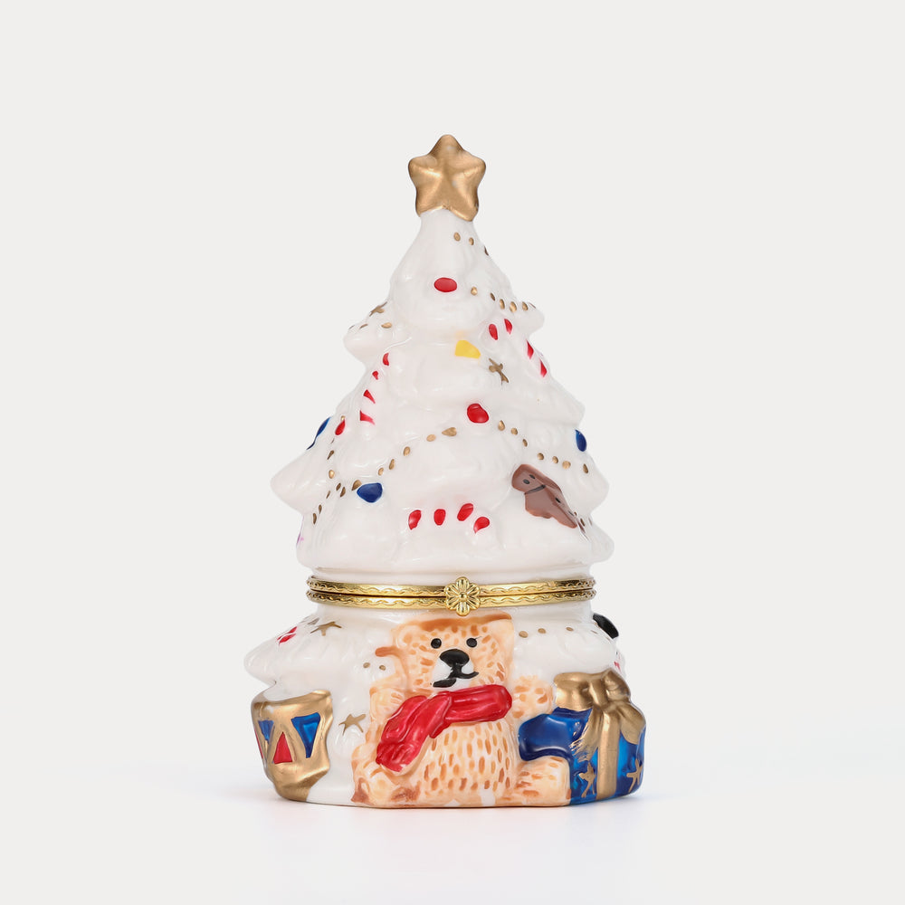 Fuzzy Bear Christmas Tree Decor