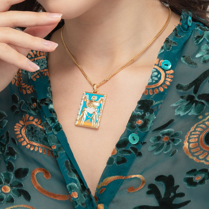 Lovers Tarot Necklace Spiritual Gift