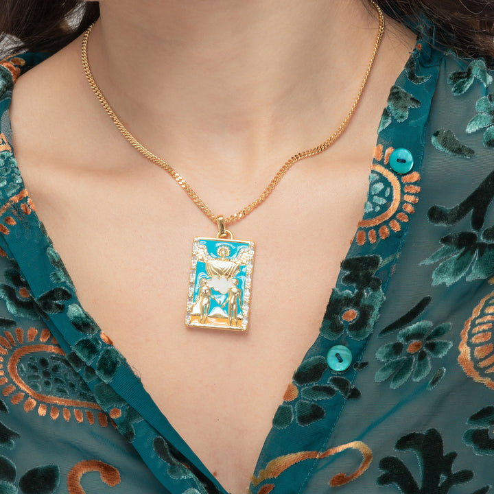 Lovers Tarot Gold Chain Necklace