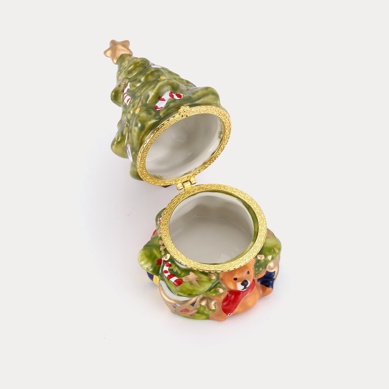 Fuzzy Bear Christmas Tree Jewelry Decoration