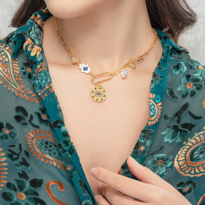 Demon Eye Guardian Diamond Necklace