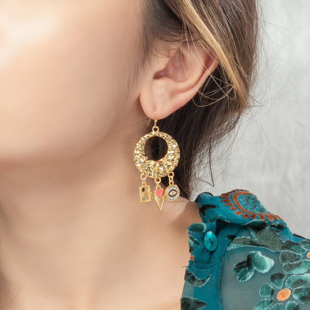 Assorted Shape Gold Earrings