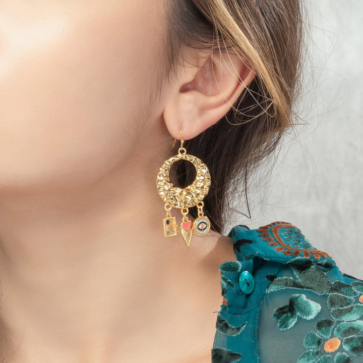 Assorted Shape Gold Earrings