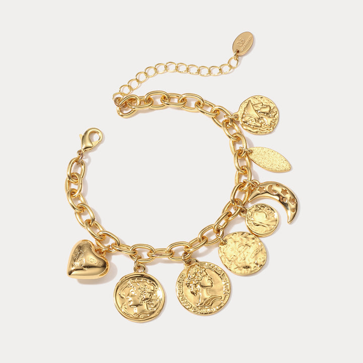 Victorian Moon Love Charms Bracelet