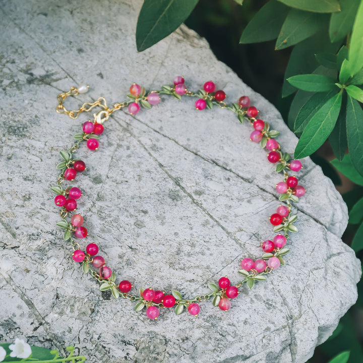 Pink Berry Fruit Necklace