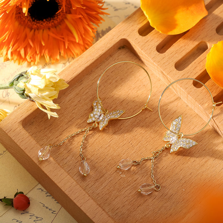 Gold Butterfly Earrings
