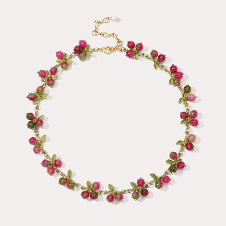 Cranberry Leaves Choker