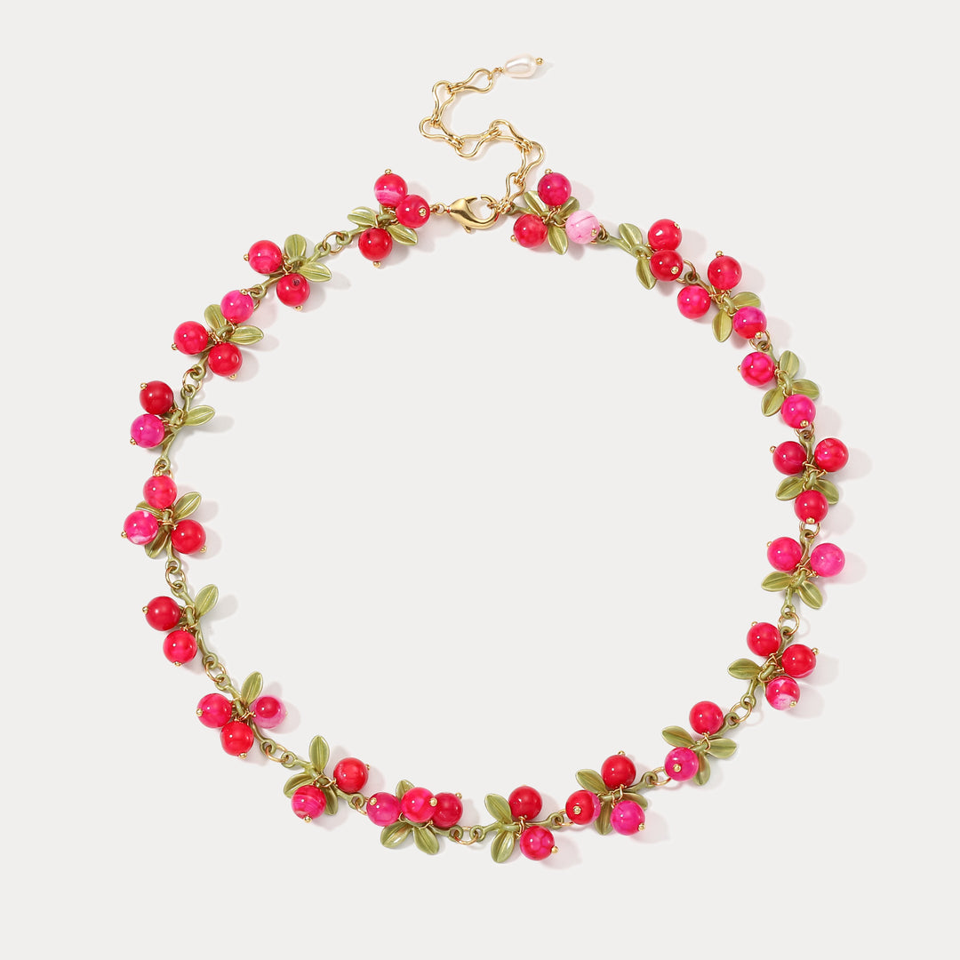 Selenichast Pink Berry Necklace