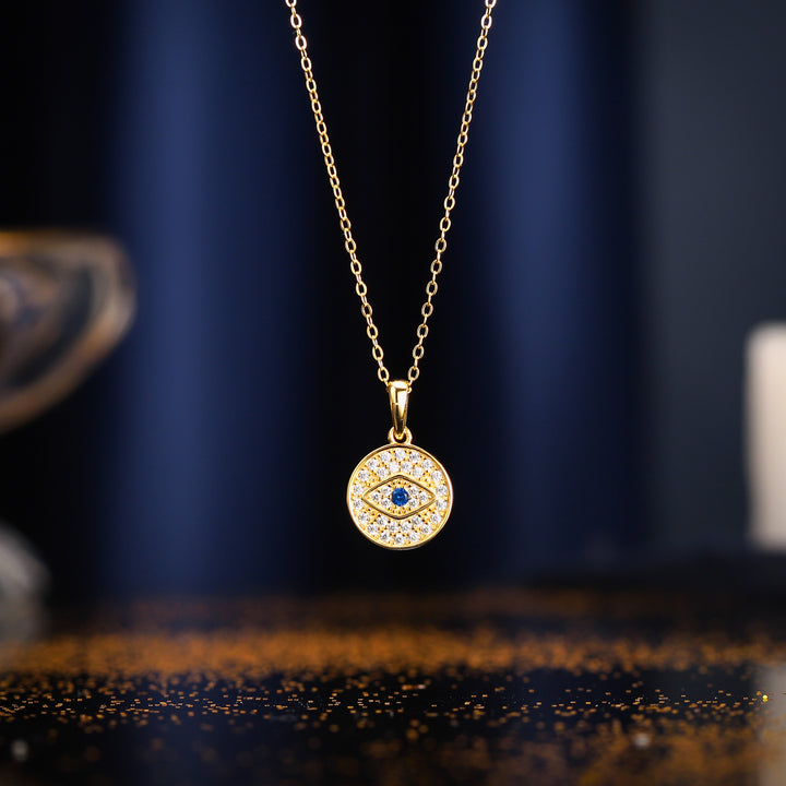 Evil Eye Gold Coin Necklace