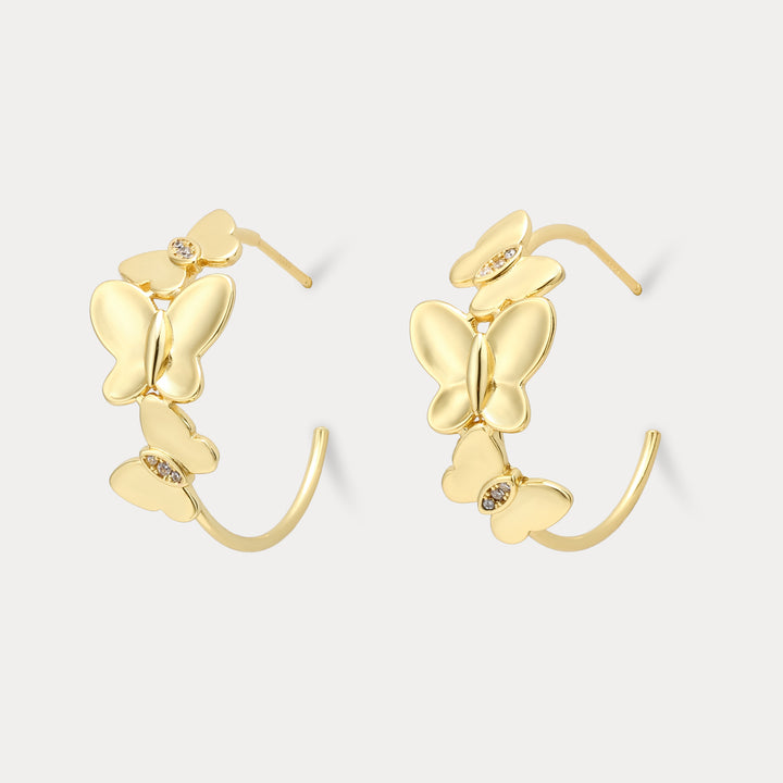 Selenichast Butterfly Hoops Earrings