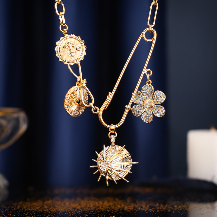 Evil Eye Guardian Talisman Gold Necklace