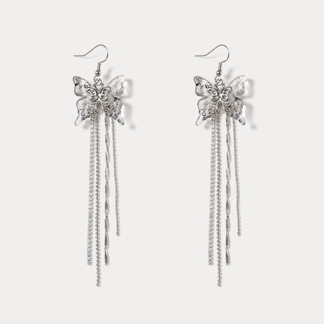 Selenichast Twilight Butterfly Tassel Earrings