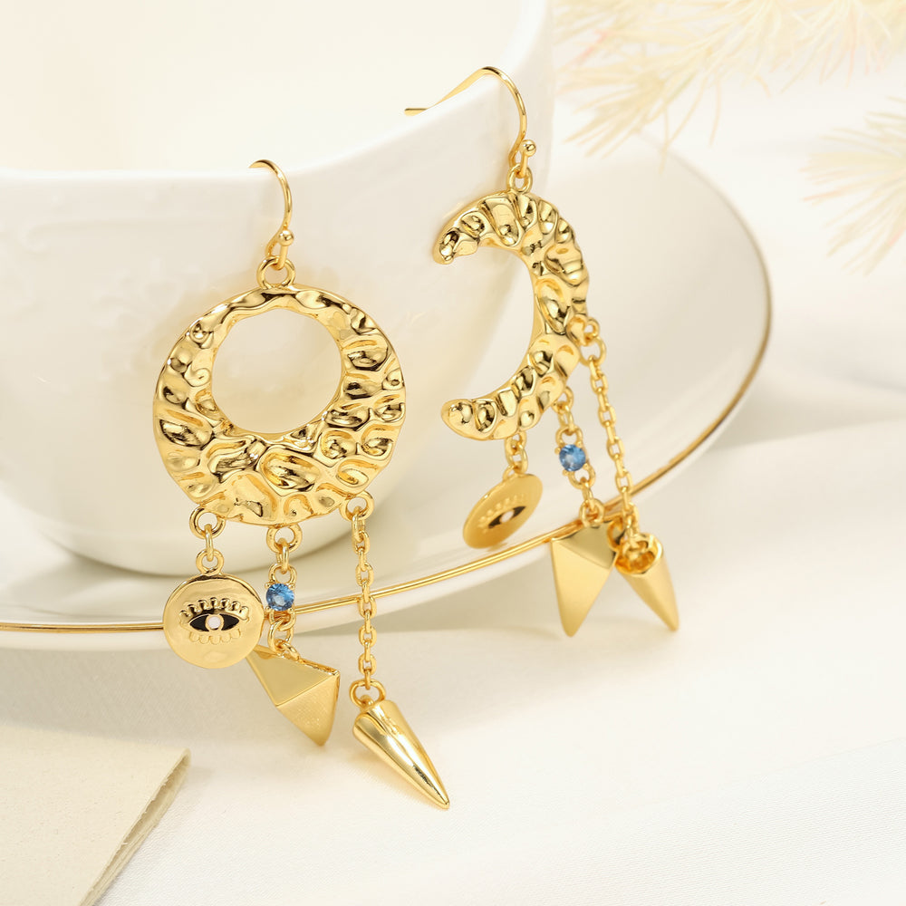 Cosmic Evil Eye Gold Earrings