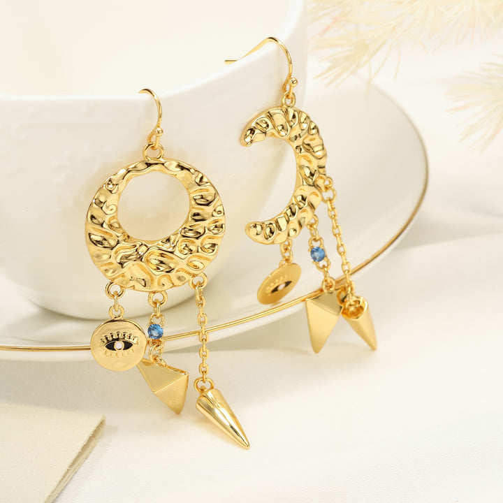 Cosmic Evil Eye Gold Earrings